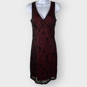 Vtg 90s Y2K IZ Byer Baby Doll Dress | Burgundy Mesh Shimmer | USA | Whimsigoth